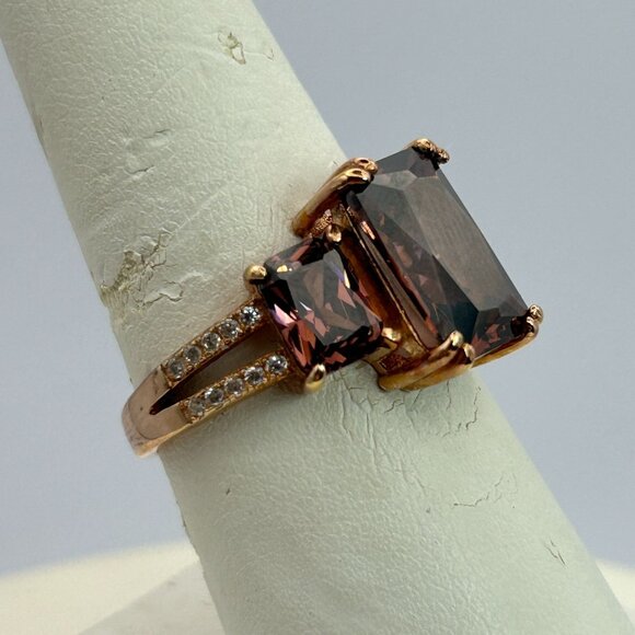 Blush And White Cubic Zirconia 18k Rose Gold Over Silver Ring 9.75ctw SIZE 8 - Picture 5 of 12